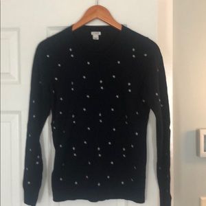 Navy JCREW with silver thread star sweater
